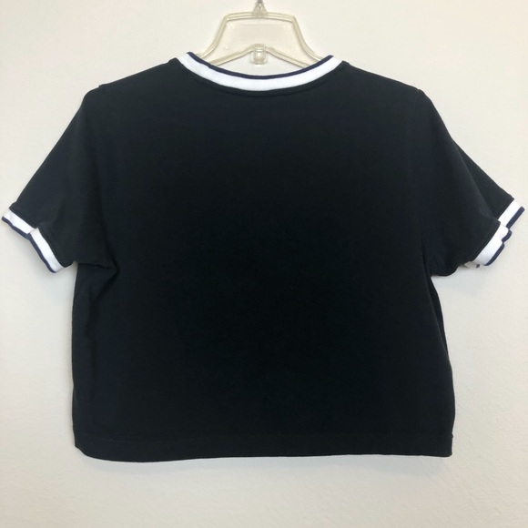 Nike Black & White Cropped Ringer T-Shirt, L - Picture 2 of 6